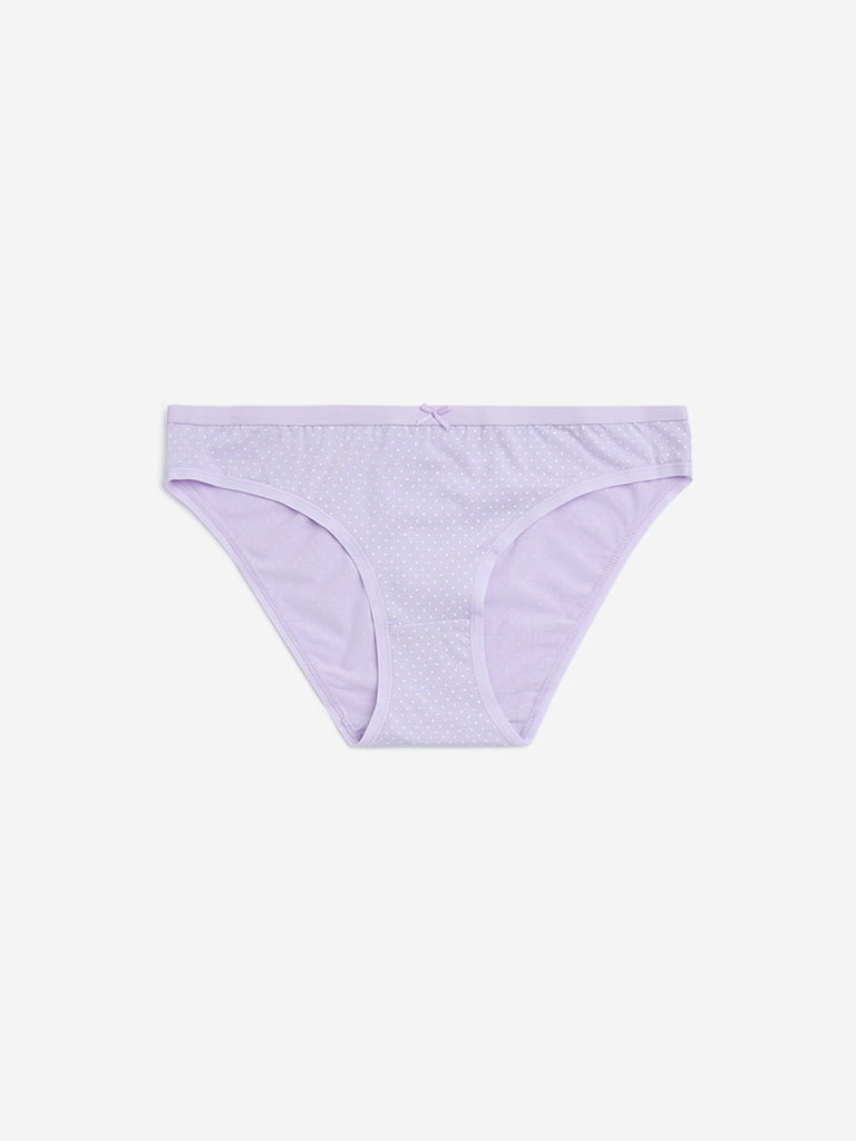 Wunderlove Pink Cotton-Blend Bikini Briefs - Pack of 3