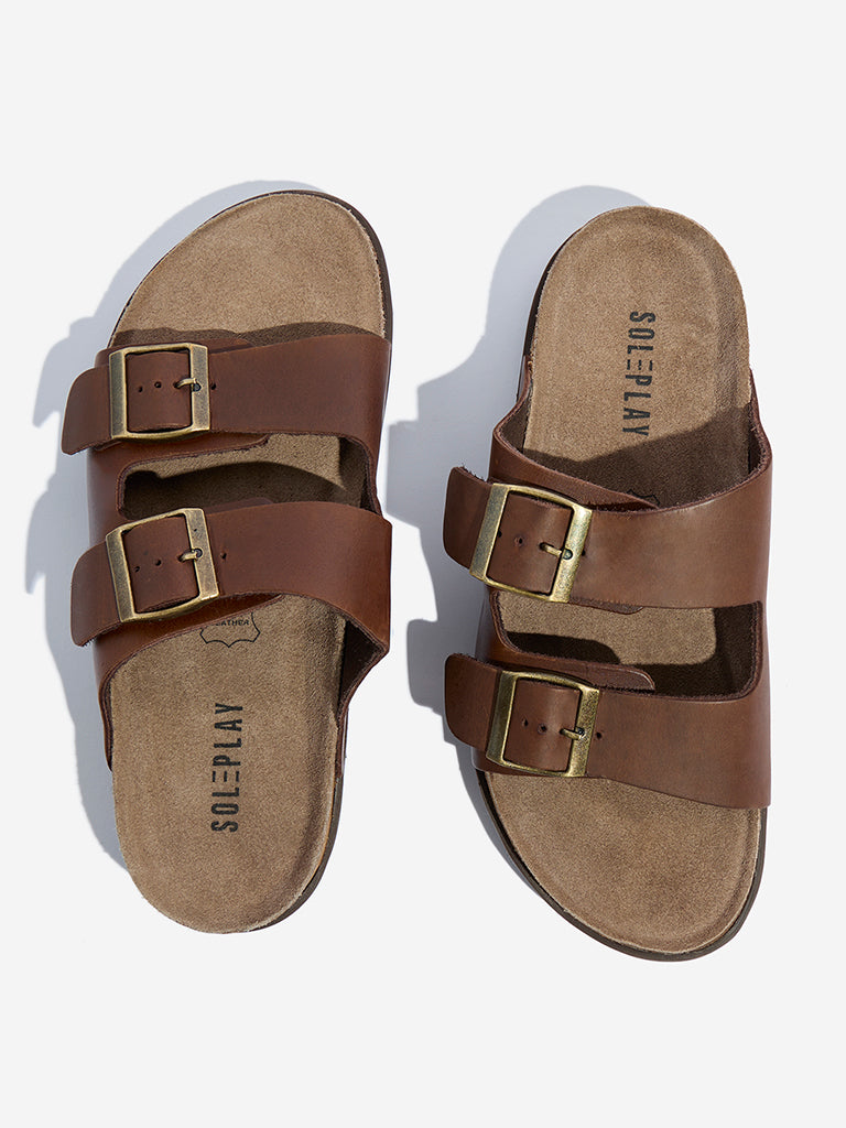 SOLEPLAY Brown Leather Sandals