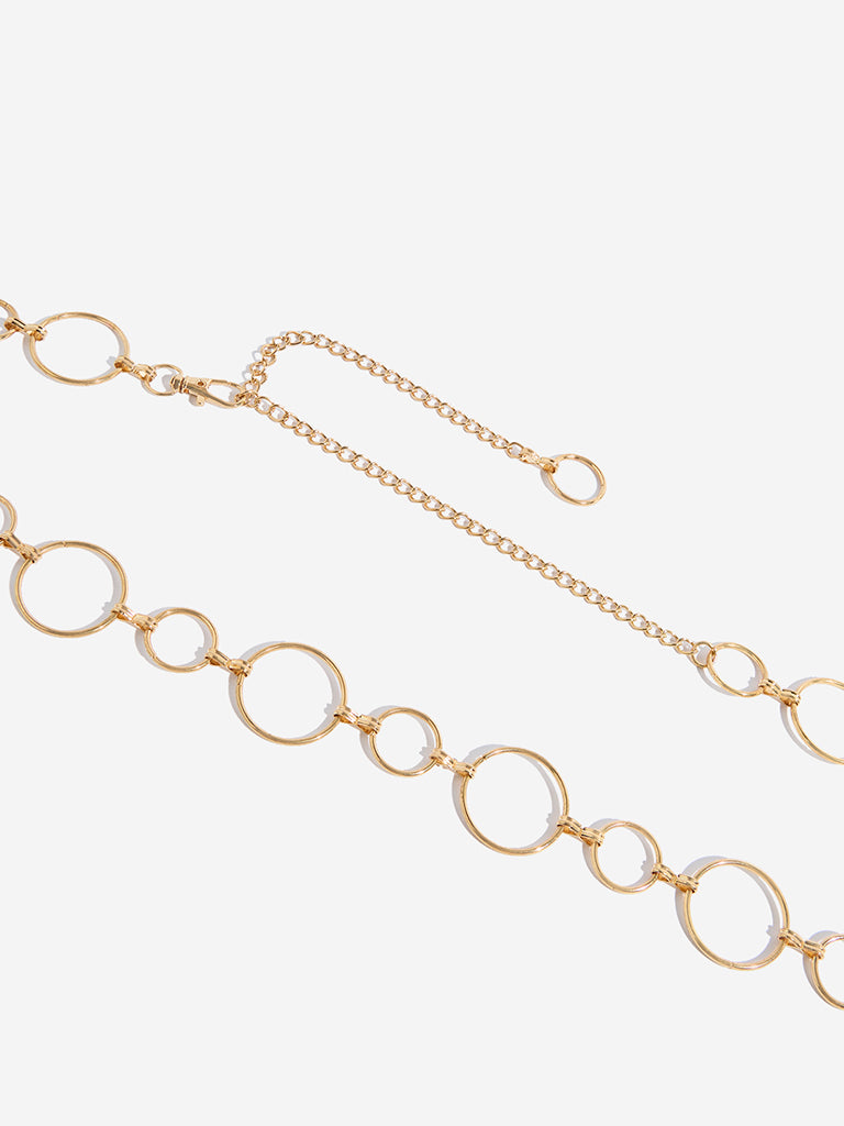 Westside Accessories Gold Circle Link Waist Chain