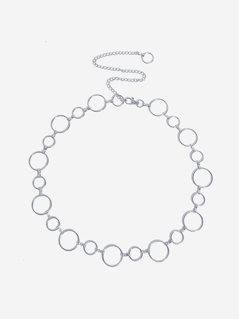Westside Accessories Silver Circle Link Waist Chain