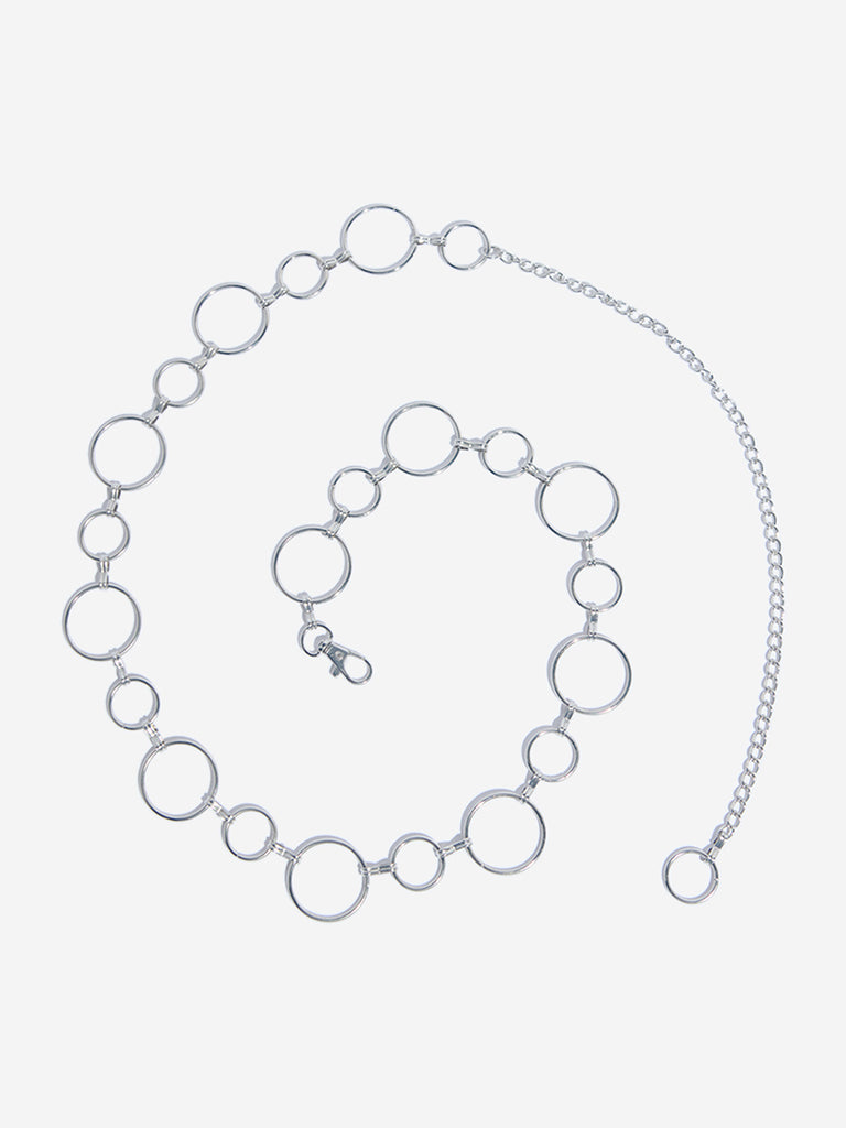 Westside Accessories Silver Circle Link Waist Chain