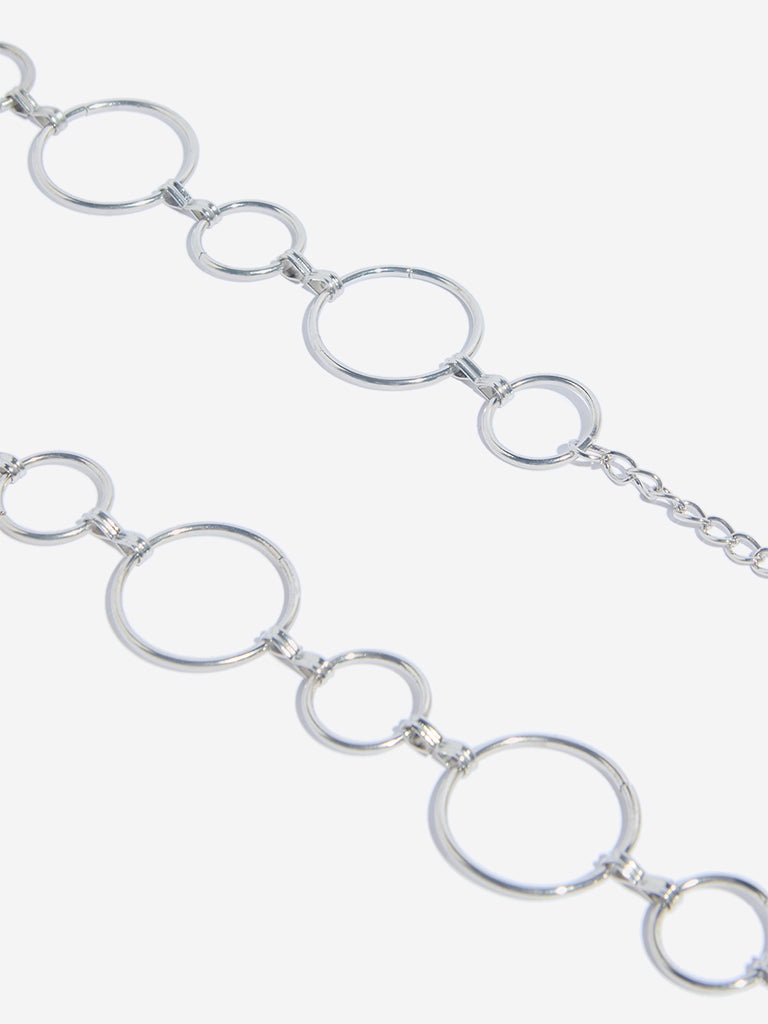 Westside Accessories Silver Circle Link Waist Chain