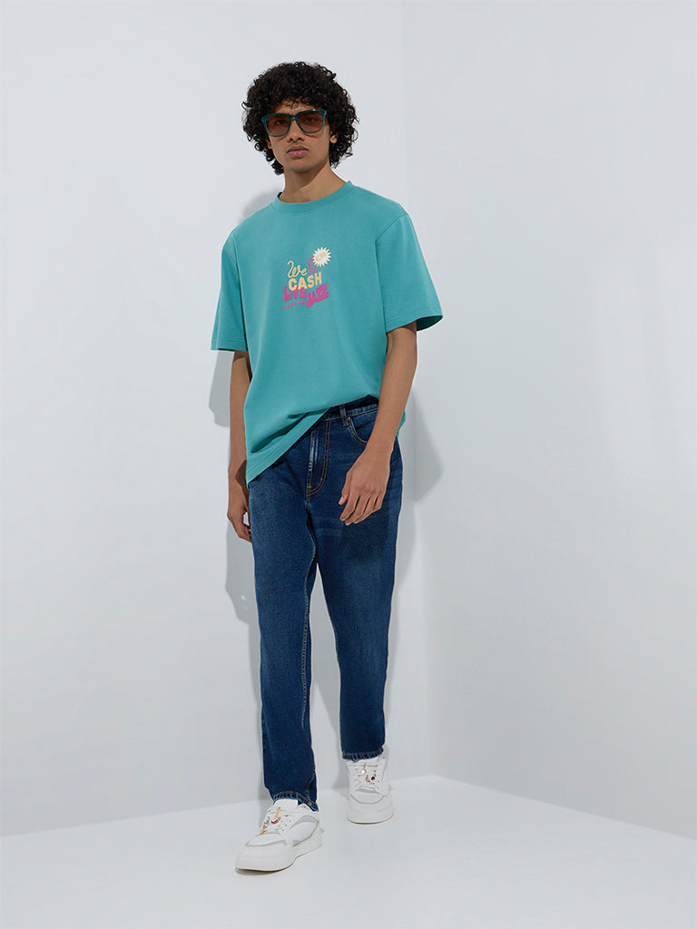 Nuon Blue Slim-Fit Mid-Rise Jeans