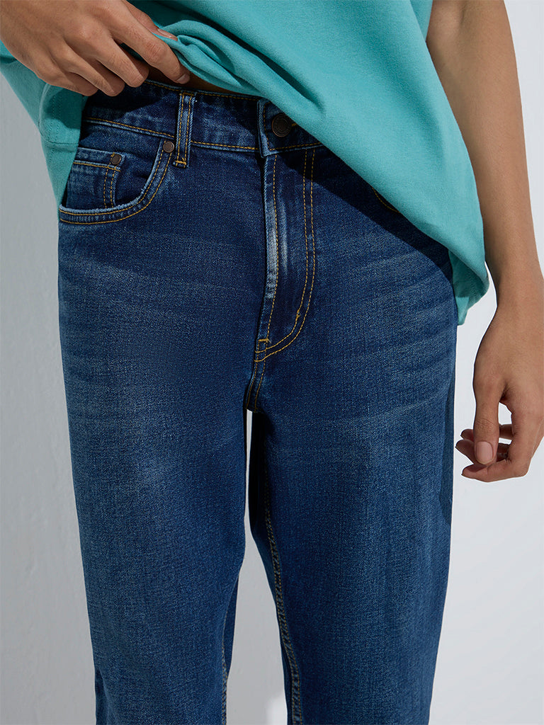 Nuon Blue Slim-Fit Mid-Rise Jeans