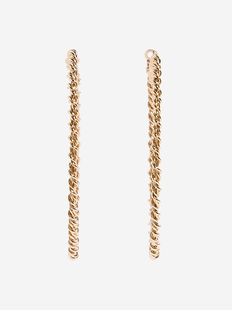 Westside Accessories Gold Twisted Big Hoop Earrings