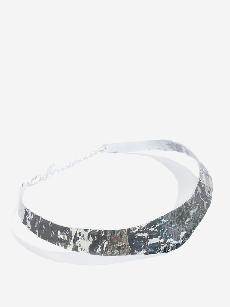 Westside Accessories Silver Broad Choker Necklace