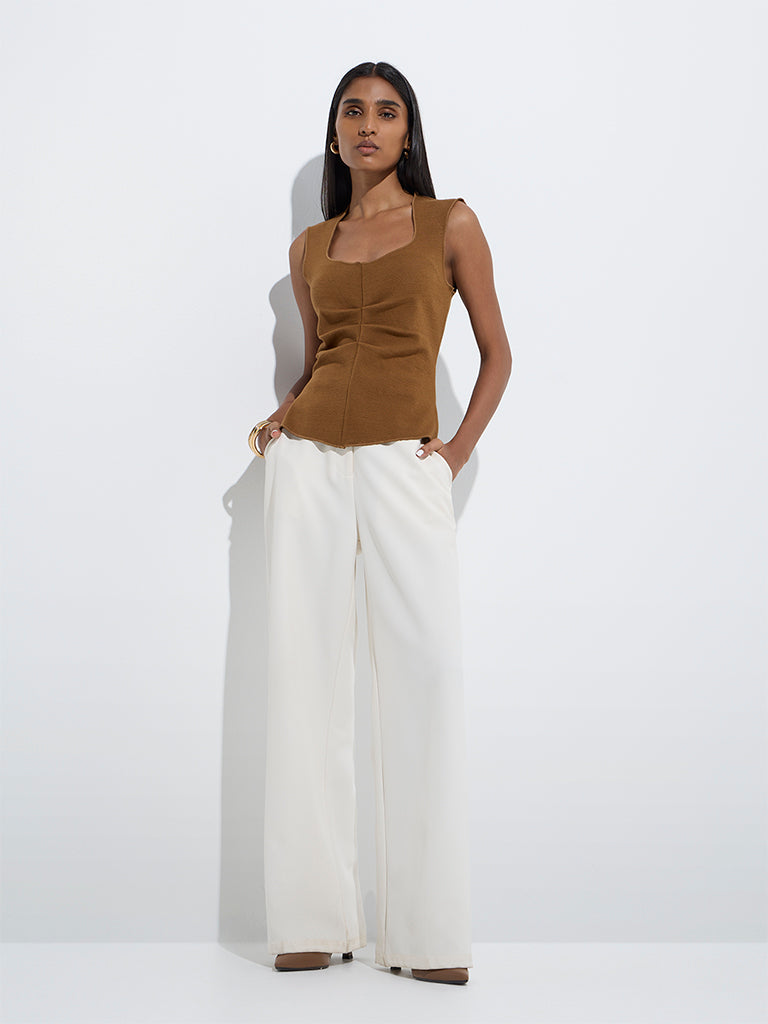 Wardrobe Taupe Ruched Top