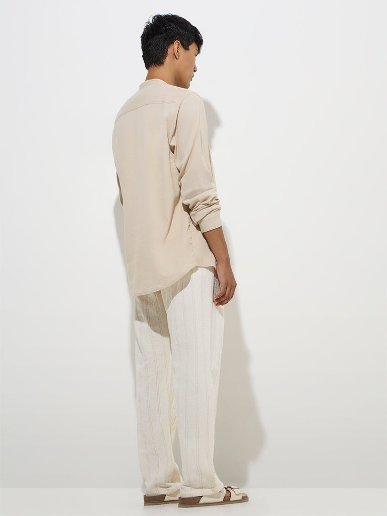 ETA Off-White Self Relaxed-Fit Mid-Rise Cotton Chinos