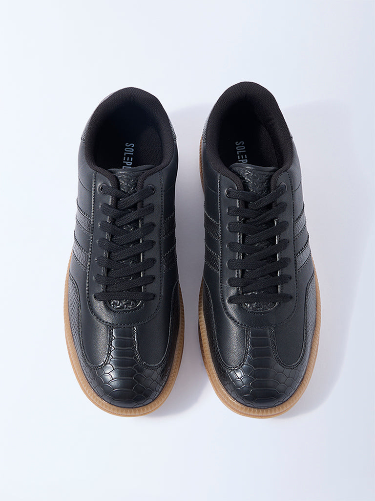 SOLEPLAY Black Lace-Up Sneakers