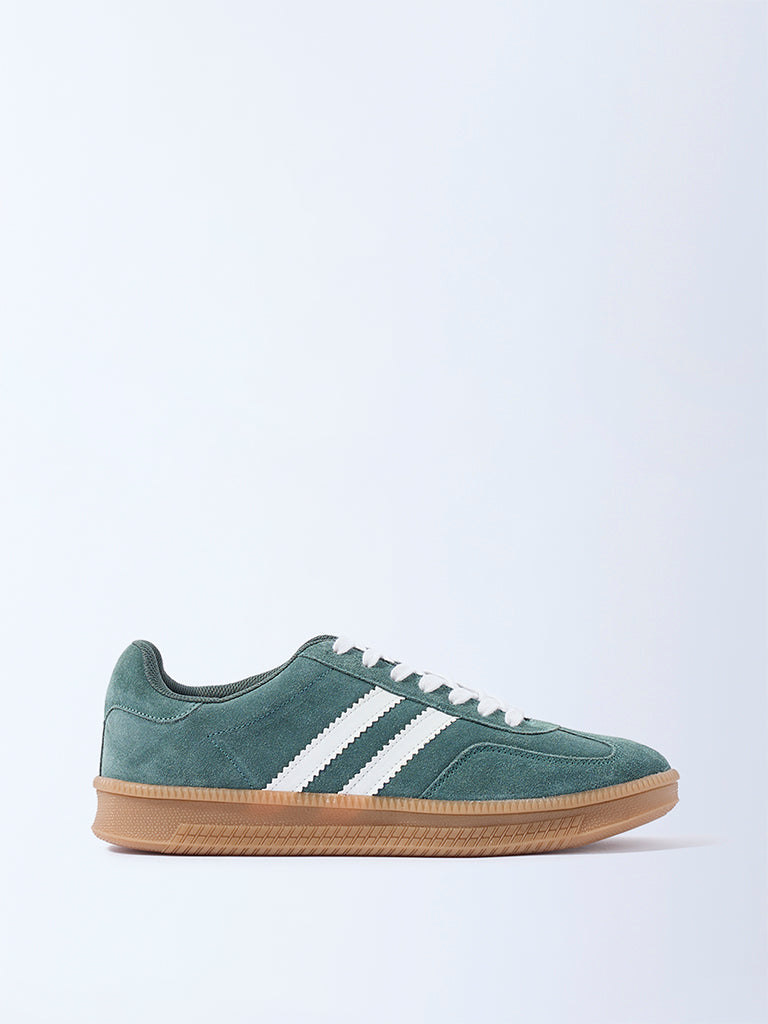 SOLEPLAY Green Suede Lace-Up Sneakers