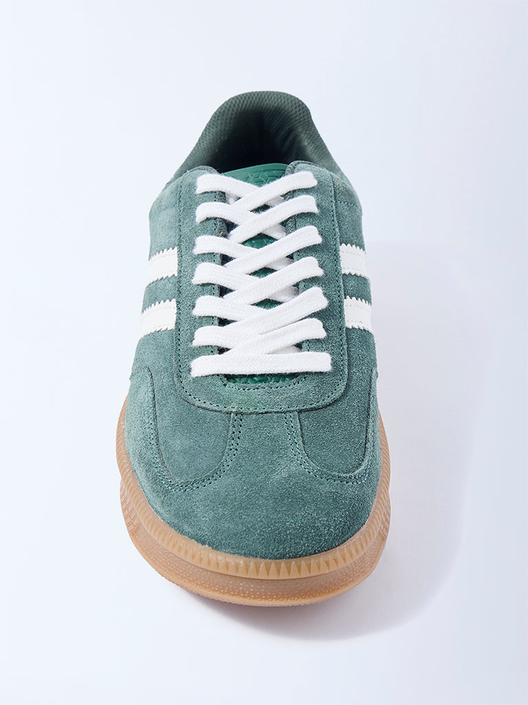 SOLEPLAY Green Suede Lace-Up Sneakers