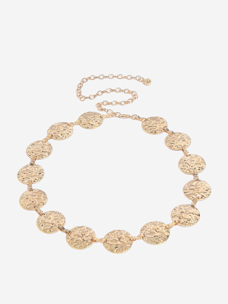 Westside Accessories Gold Textured Geometric Belt