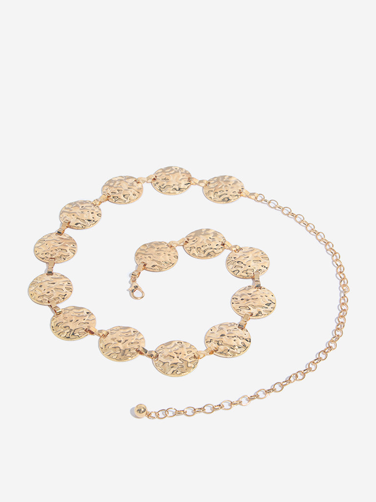 Westside Accessories Gold Textured Geometric Belt