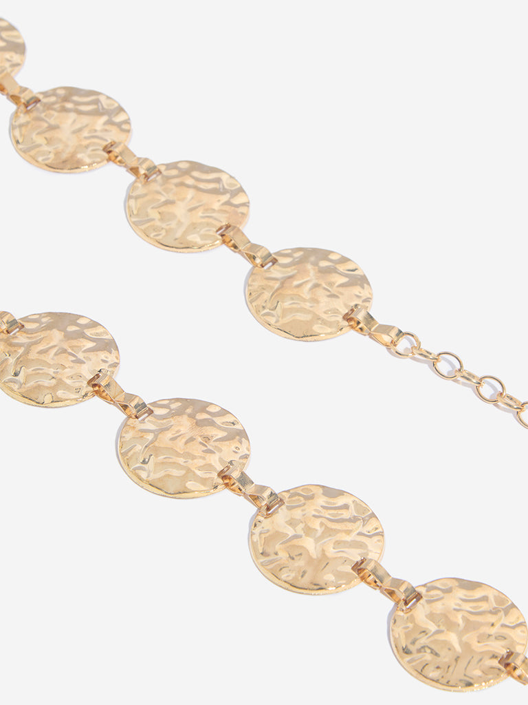 Westside Accessories Gold Textured Geometric Belt