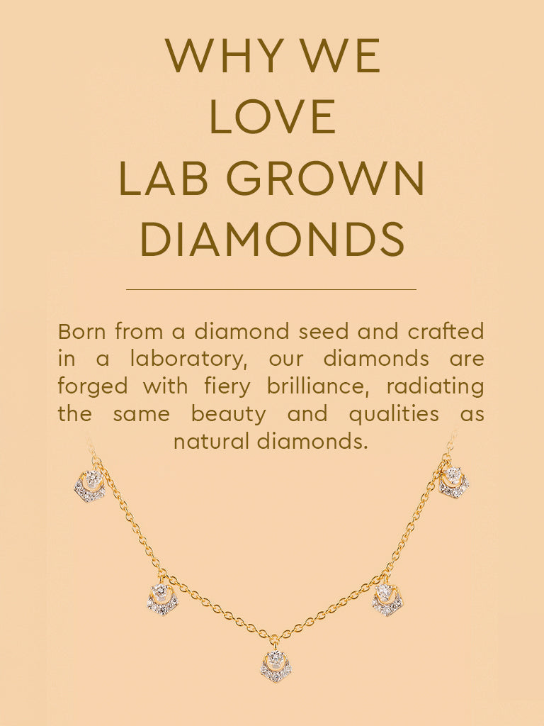 Five Lab-Diamond Cascade Necklace