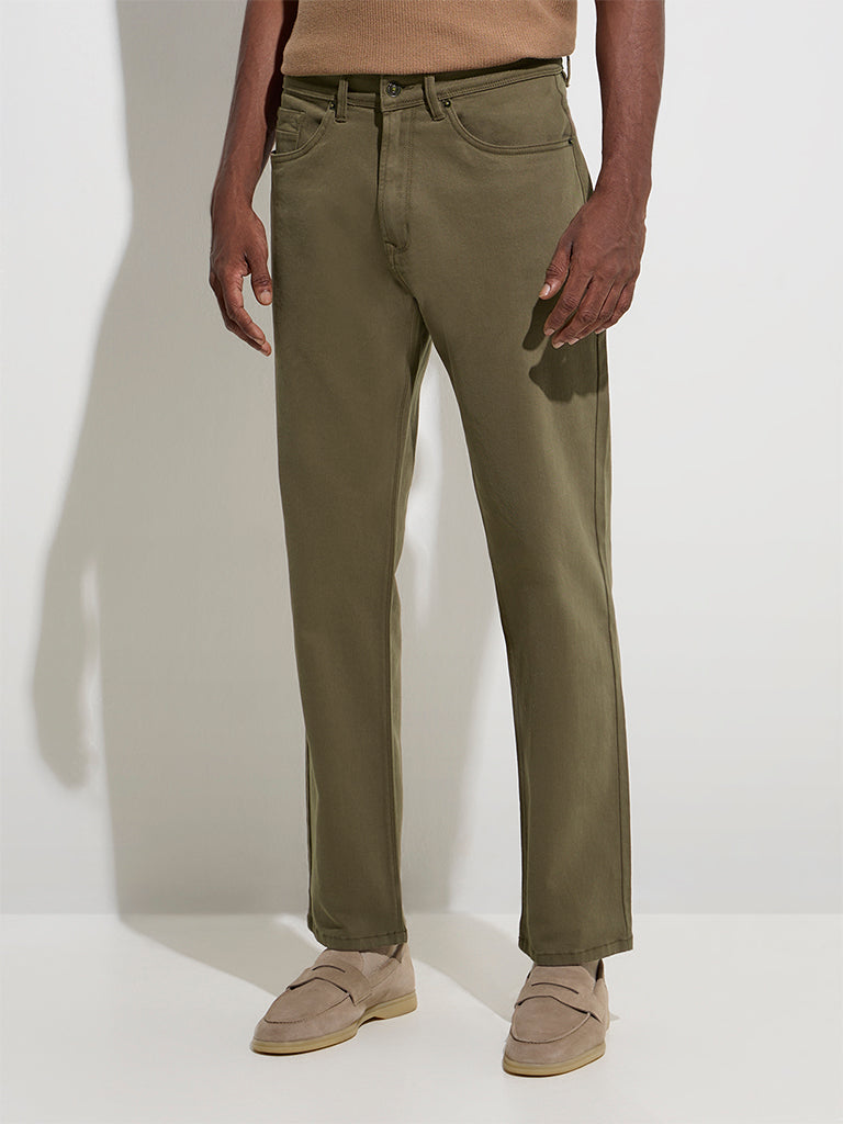 Ascot Taupe Relaxed-Fit Mid-Rise Jeans