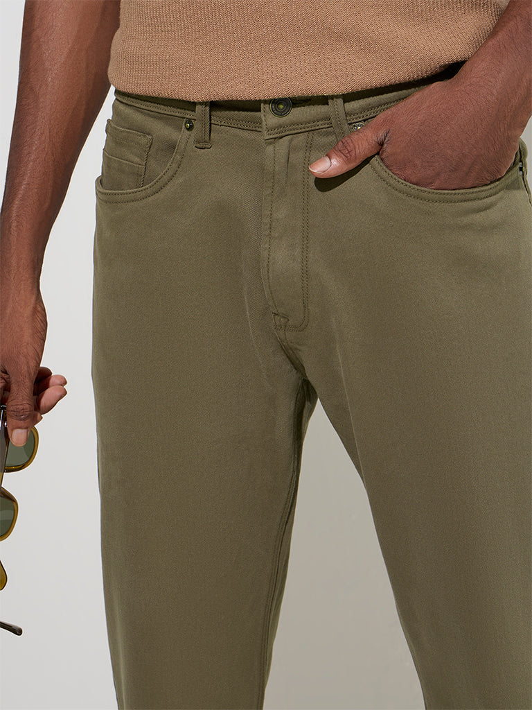 Ascot Taupe Relaxed-Fit Mid-Rise Jeans