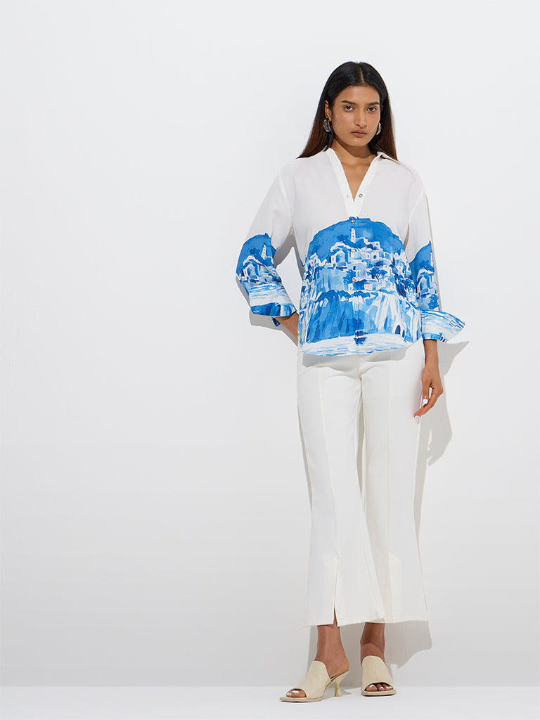 Wardrobe White Scenic-Inspired Shirt