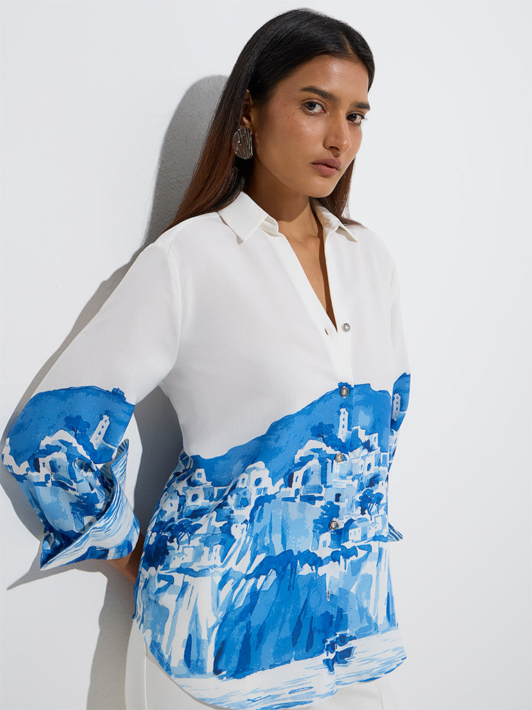 Wardrobe White Scenic-Inspired Shirt