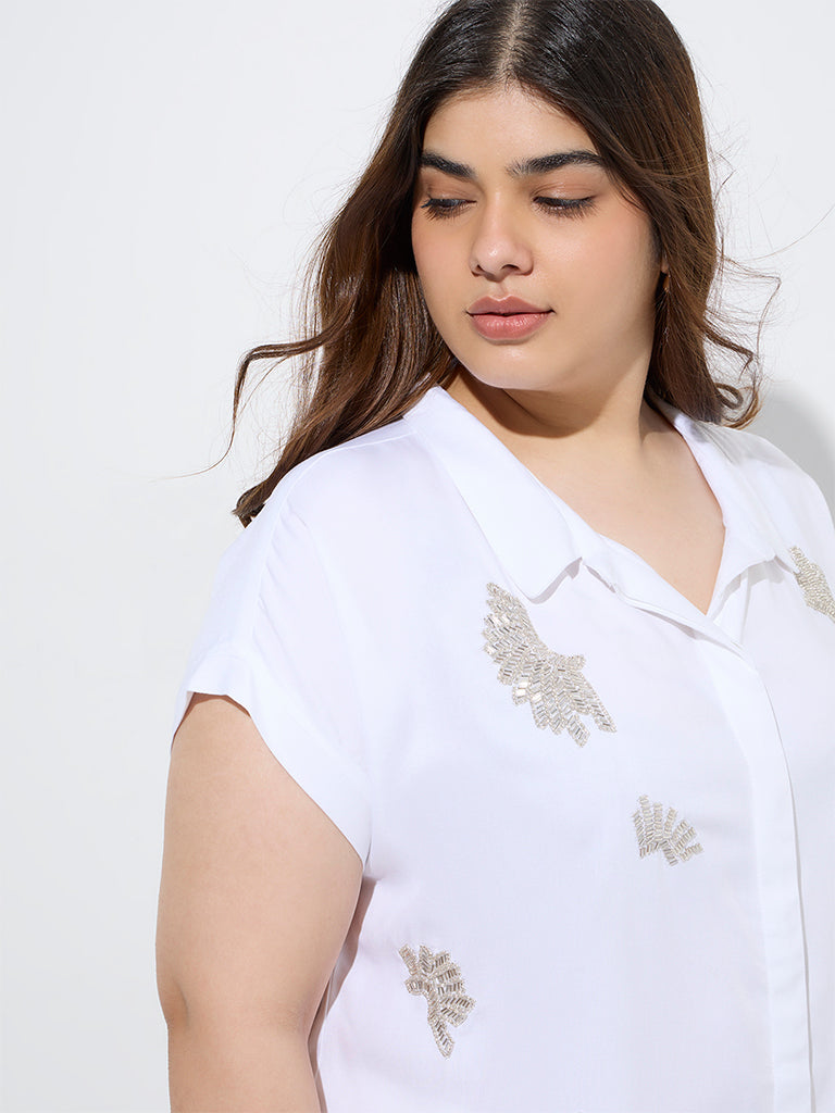 Gia White Embellished Shirt