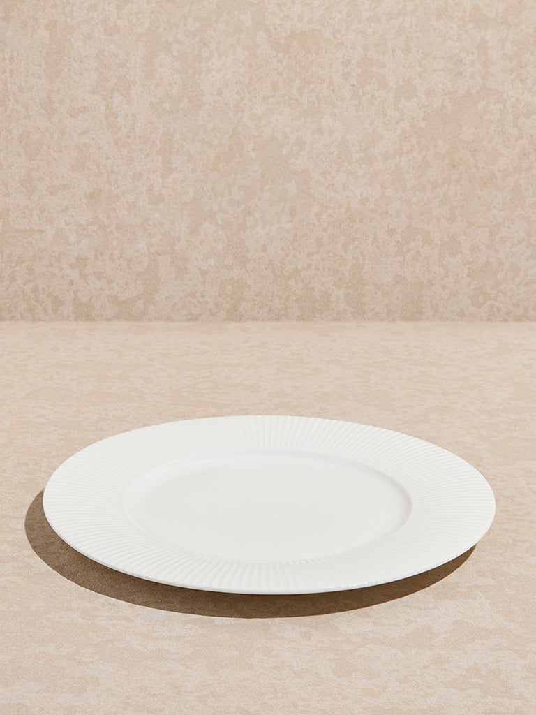 Westside Home White Ripple Dinner Plate