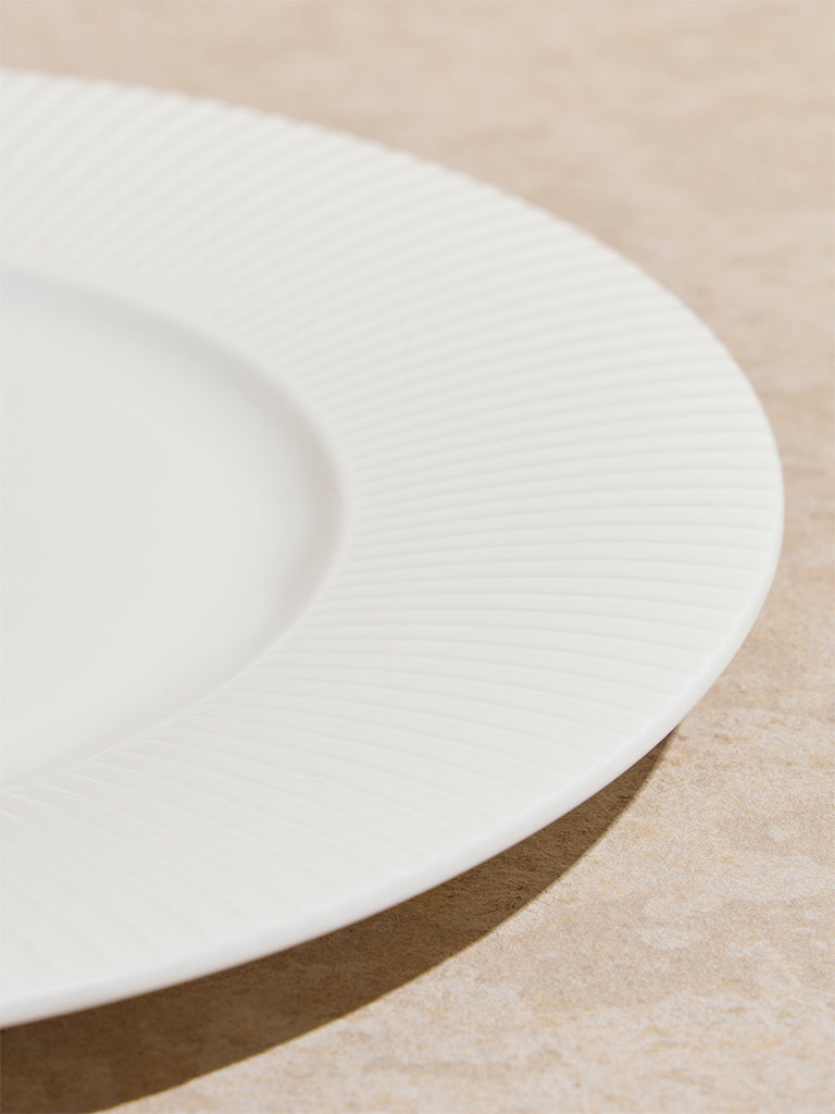 Westside Home White Ripple Dinner Plate