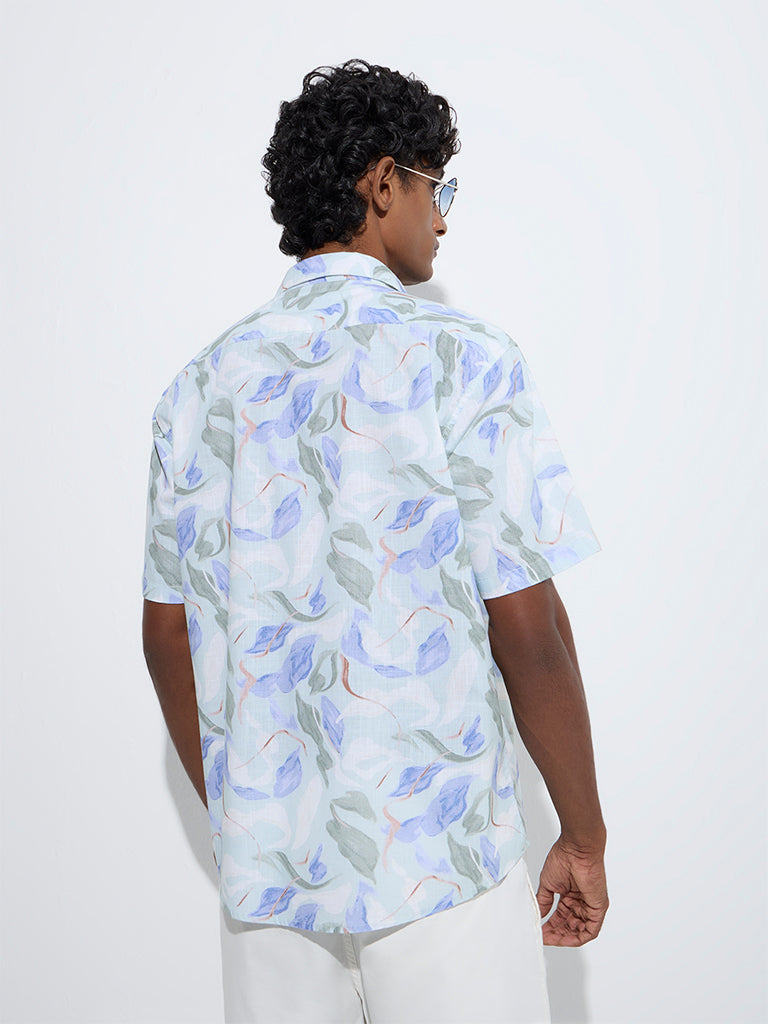 WES Casuals Multicolour Botanical Relaxed-Fit Cotton Shirt