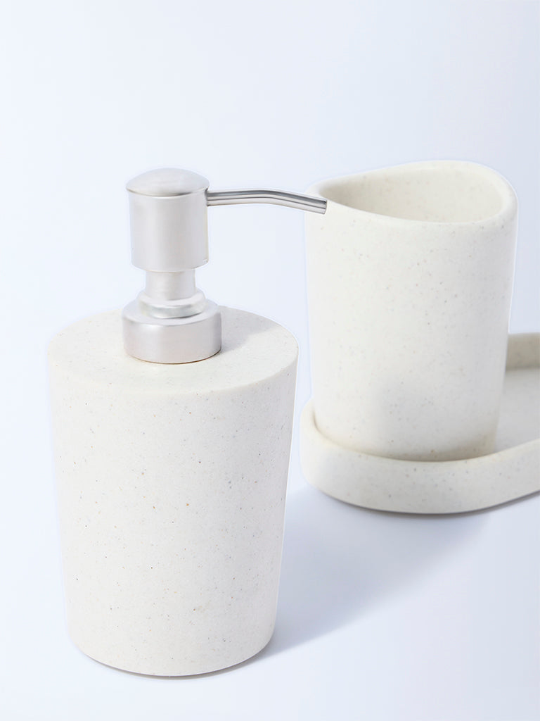 Westside Home White Conical Bathroom Accessory Set