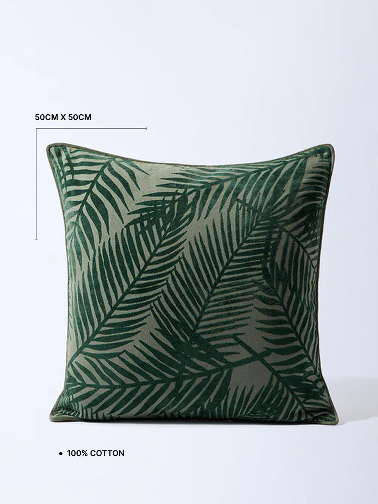 Westside Home Sage Foliage Embroidered Cushion Cover