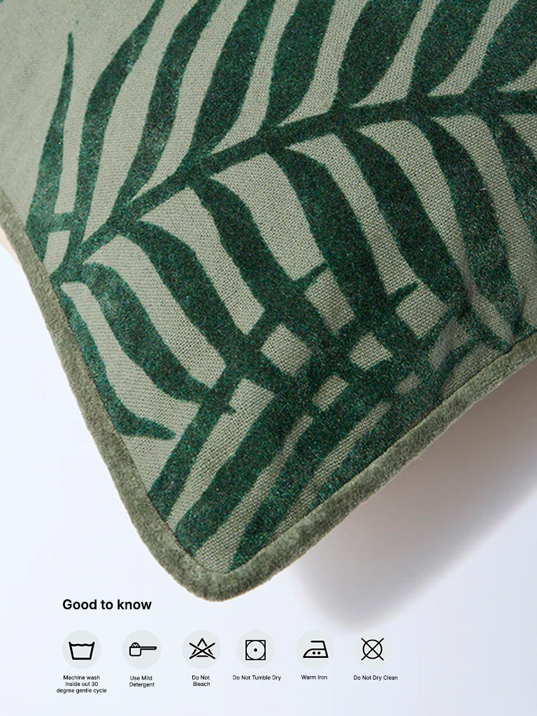 Westside Home Sage Foliage Embroidered Cushion Cover