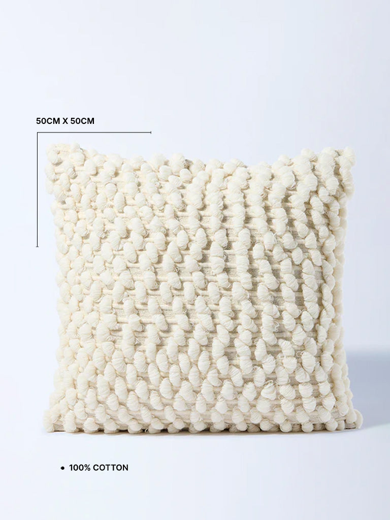 Westside Home White Popcorn Textured Cushion Cover
