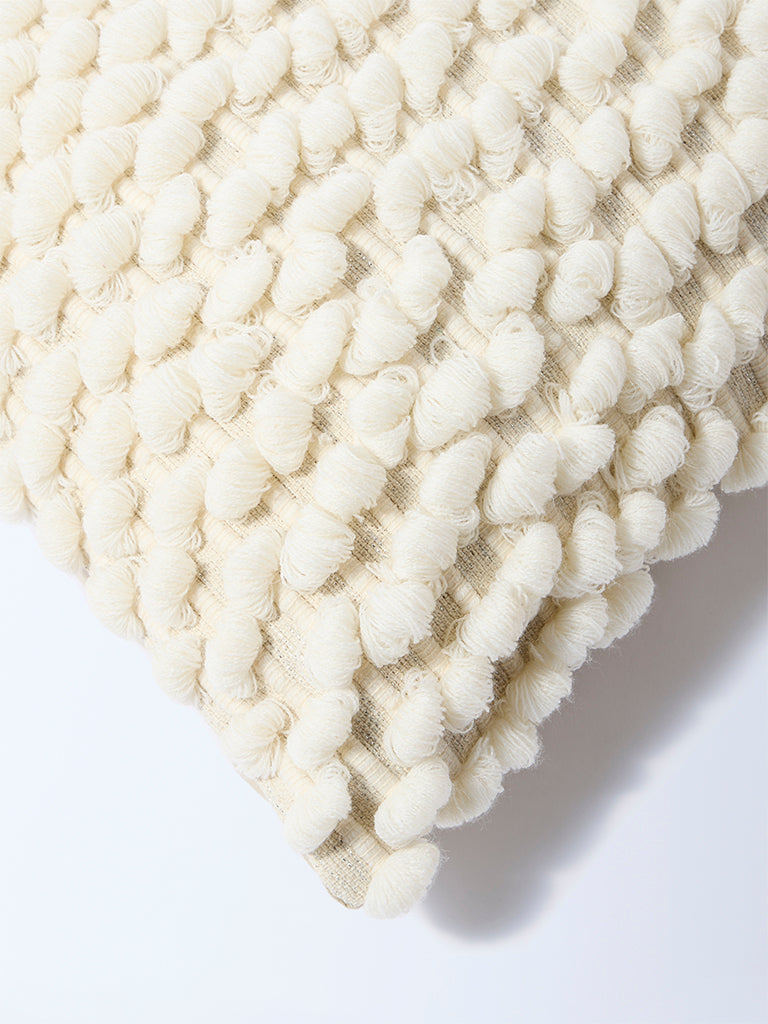 Westside Home White Popcorn Textured Cushion Cover