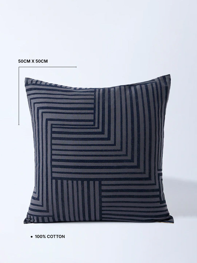 Westside Home Dusty Blue Flock Step Cushion Cover