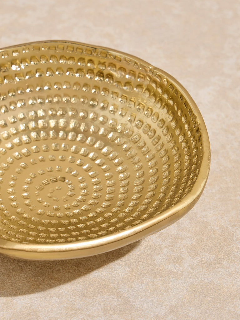 Westside Home Gold Hammered Texture Platter