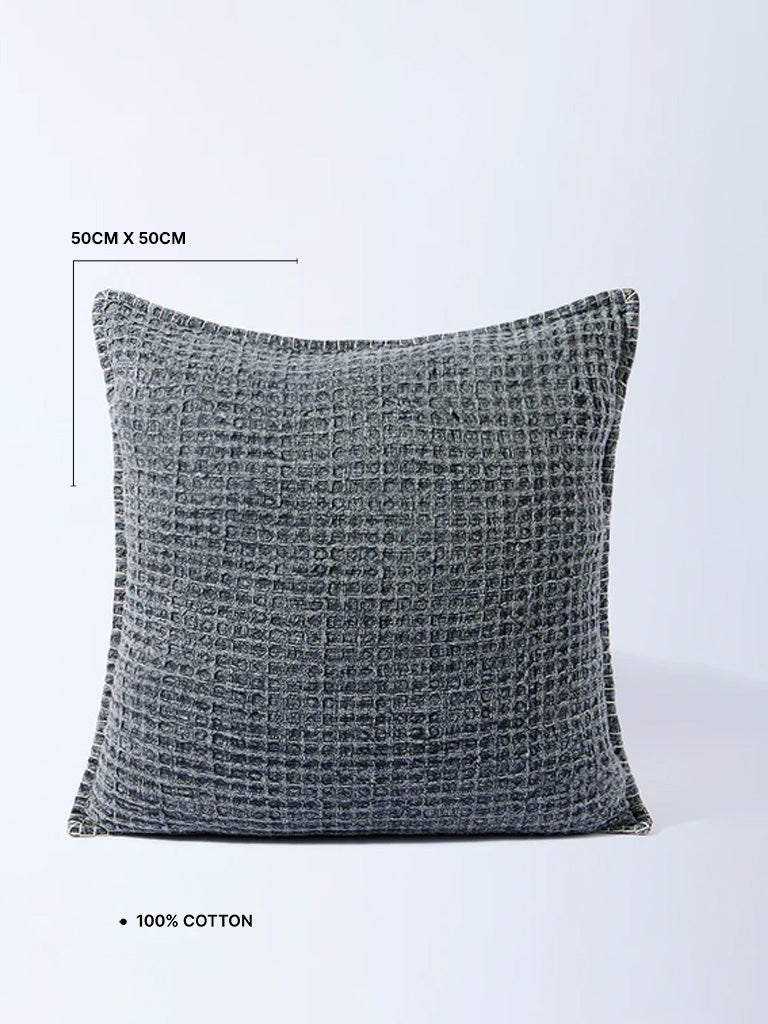 Buy Westside Home Dusty Blue Waffle-Textured Cushion Cover from