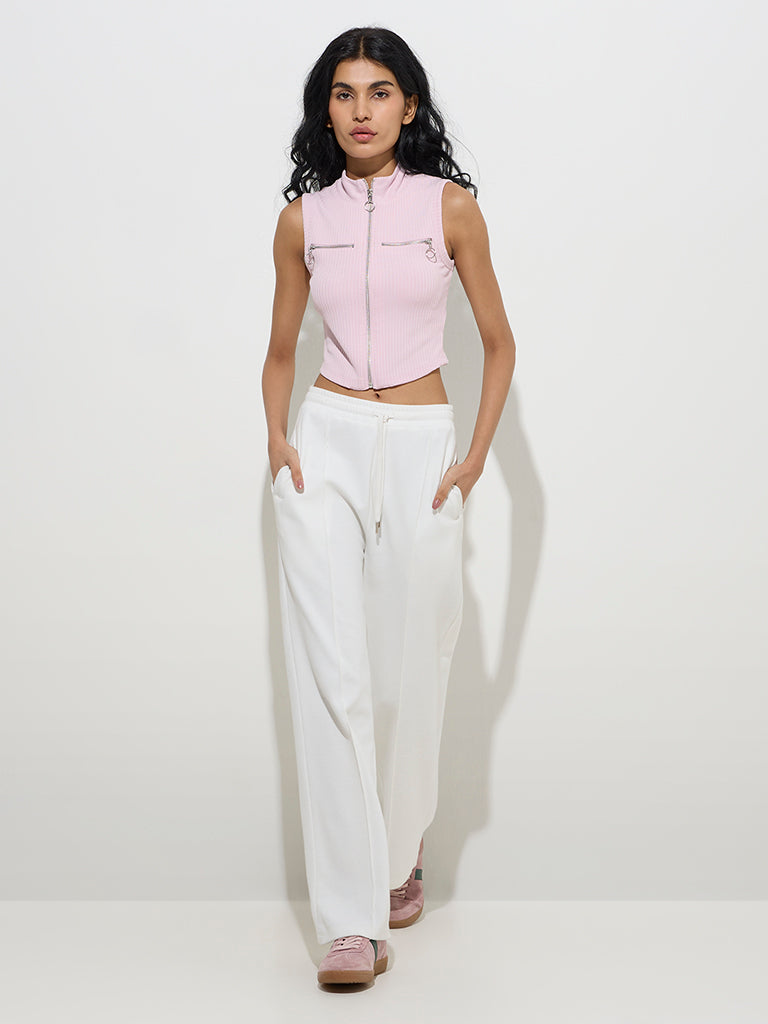 Studiofit Pink Self-Striped Jacket
