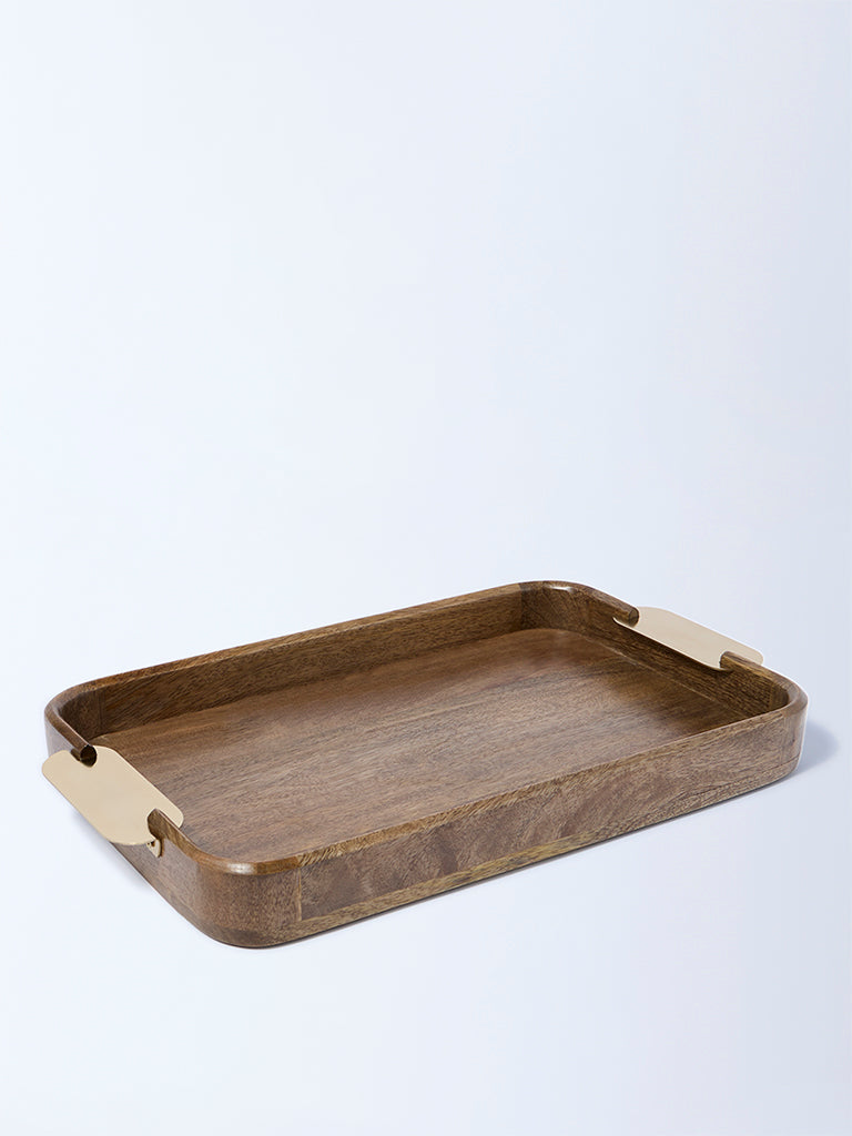 Westside Home Brown Wooden Serving Tray - Small