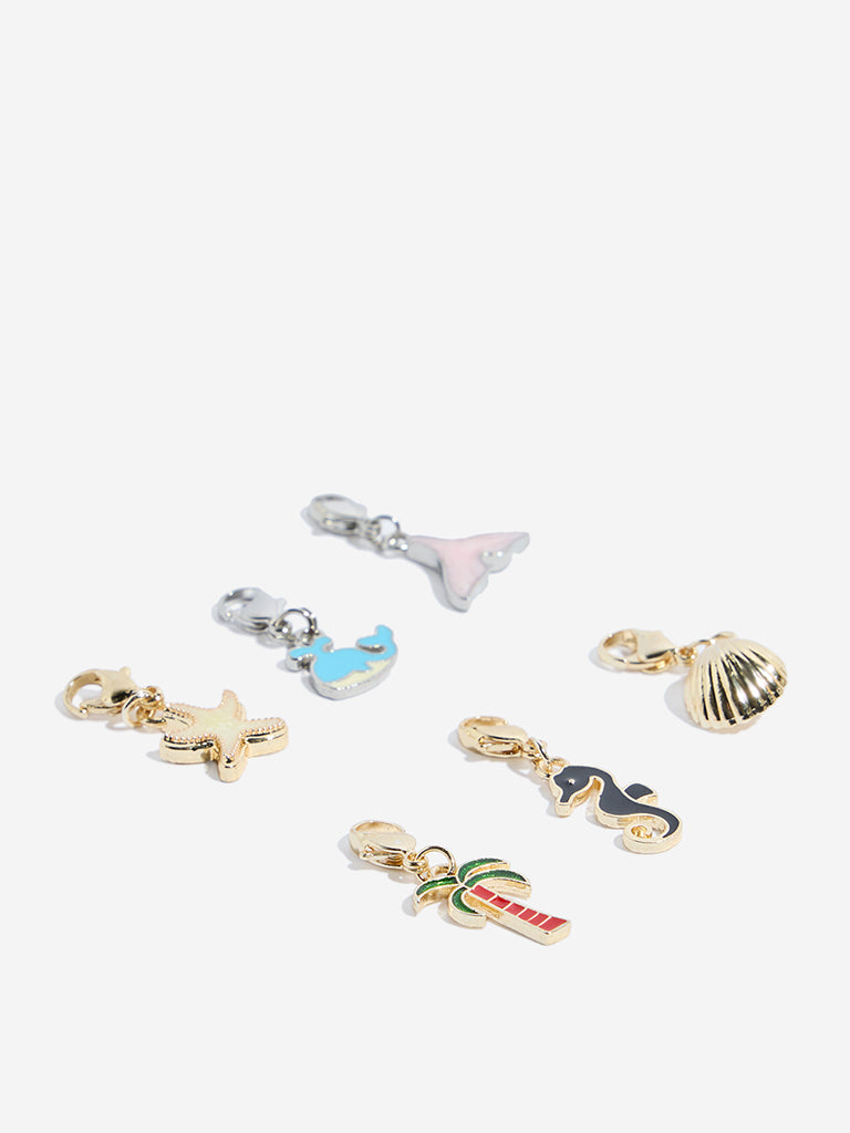 Westside Accessories Multicolour Beachy Charms Set - Pack of 6