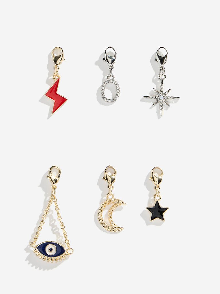 Westside Accessories Multicolour Celestial Charms Set - Pack of Six