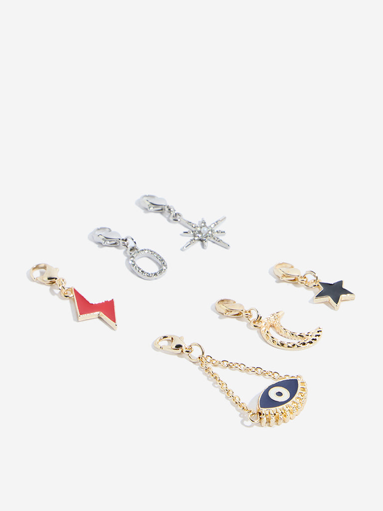 Westside Accessories Multicolour Celestial Charms Set - Pack of Six