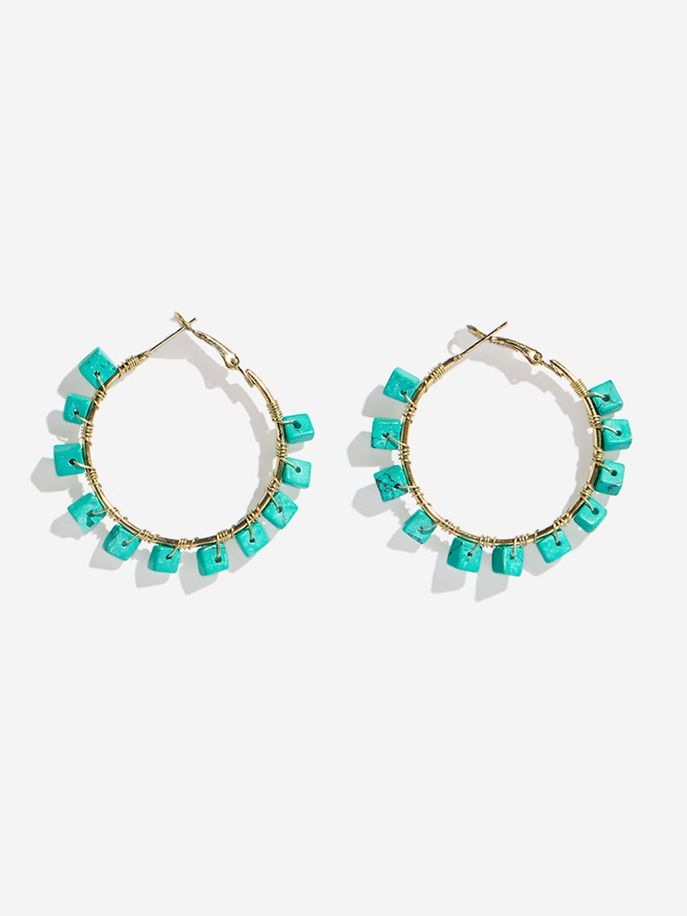 Westside Accessories Turquoise Hoop Earrings