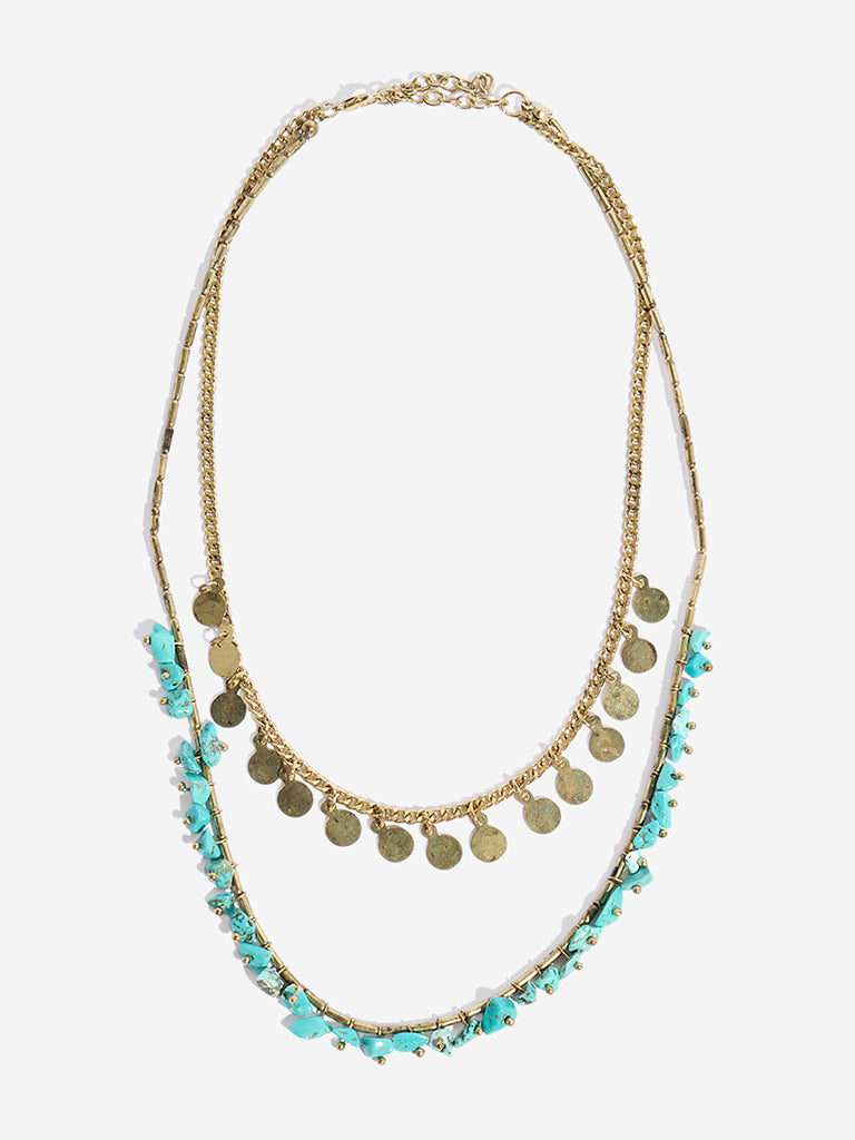 Westside Accessories Turquoise Disc Necklace