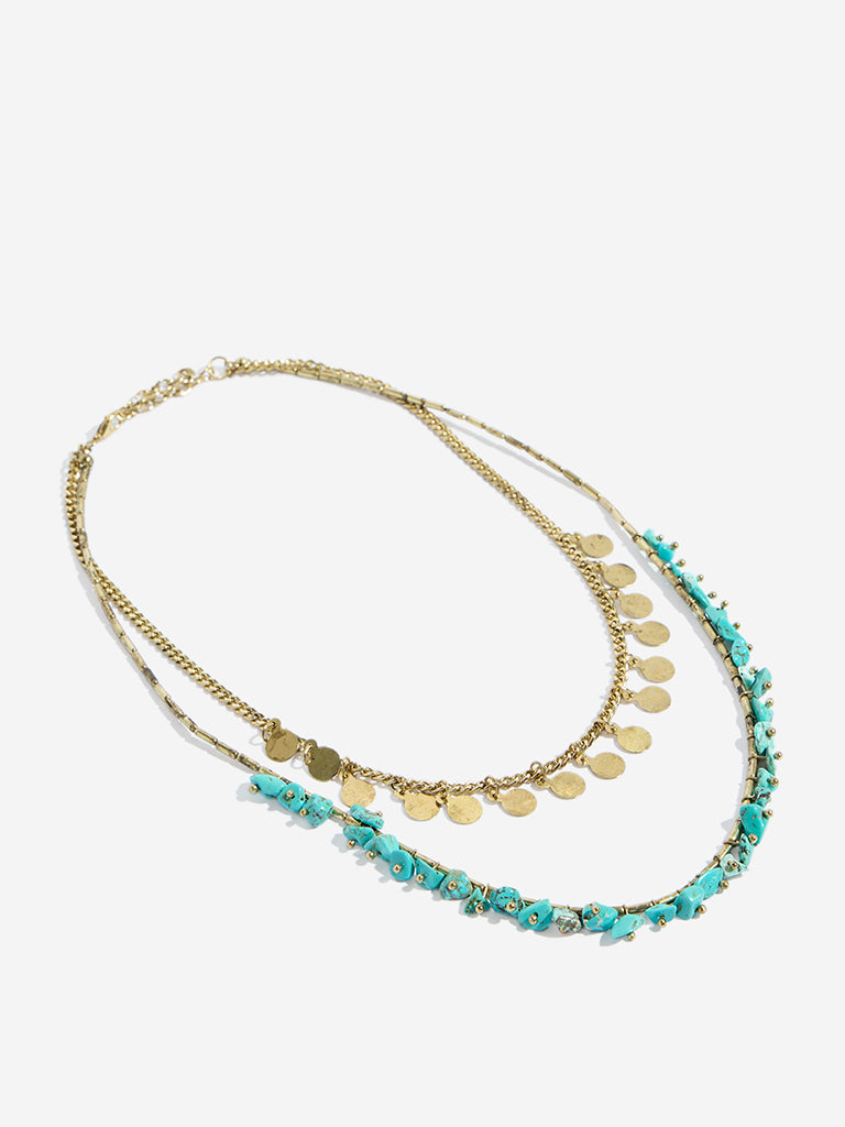 Westside Accessories Turquoise Disc Necklace