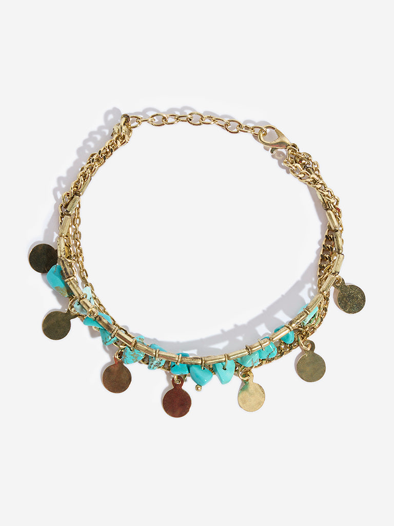 Westside Accessories Turquoise Disc Bracelet
