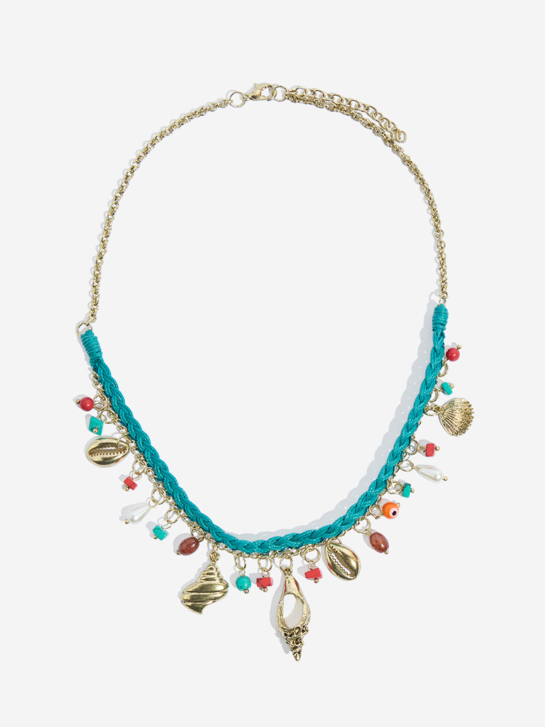 Westside Accessories Turquoise Charms-Detailed Necklace