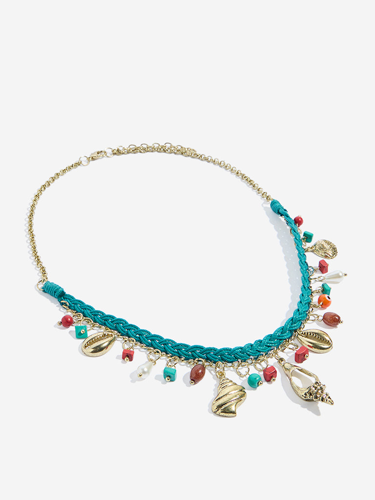 Westside Accessories Turquoise Charms-Detailed Necklace