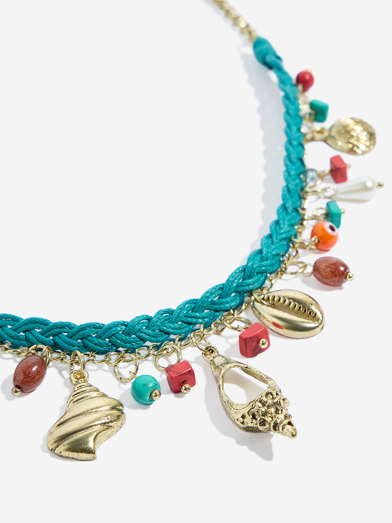 Westside Accessories Turquoise Charms-Detailed Necklace