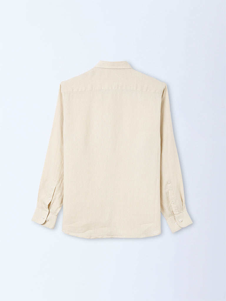 Ascot Beige Relaxed-Fit Linen Shirt