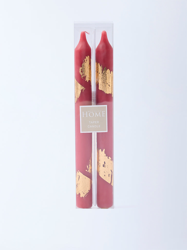 Westside Home Red Tapered Candles (Set of 2)