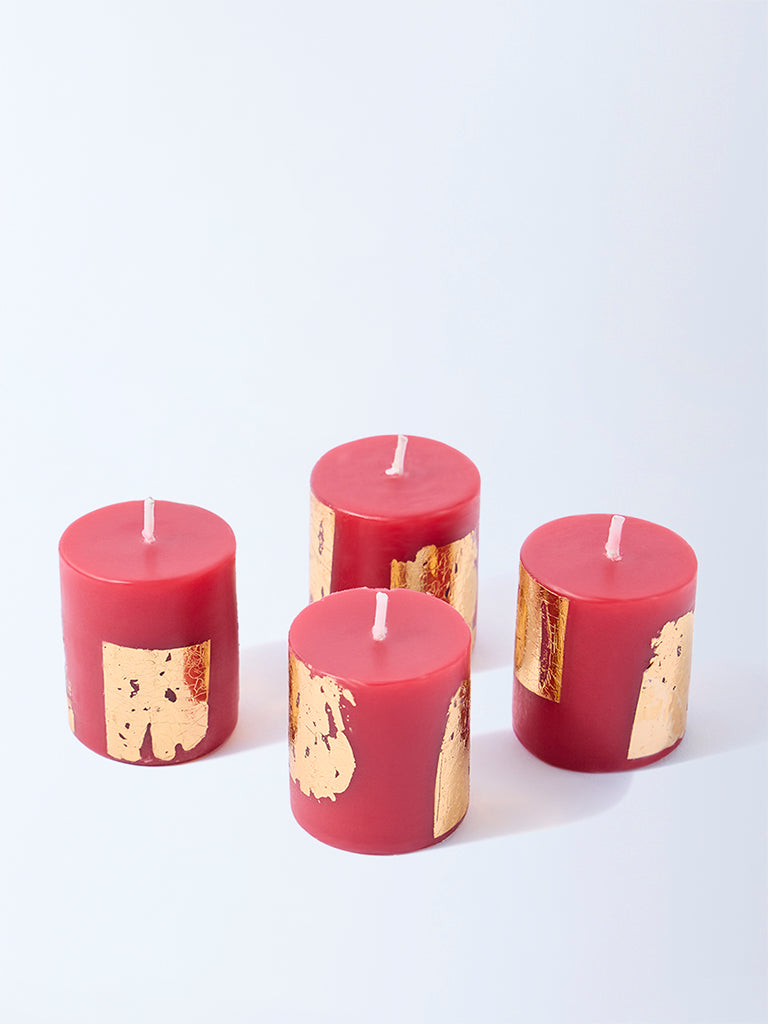 Westside Home Red Votive Candles (Set of 4)